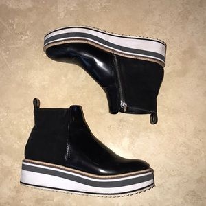 black booties (with a slight platform)